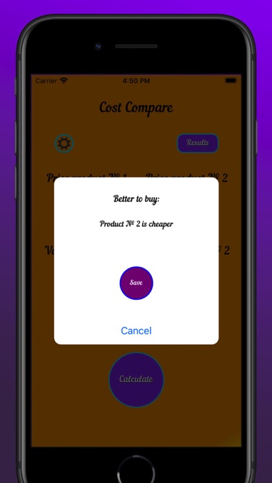 Cost Compare Screenshots