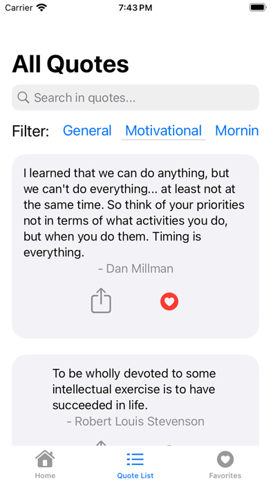 Morning Dose - Daily Quotes Screenshots