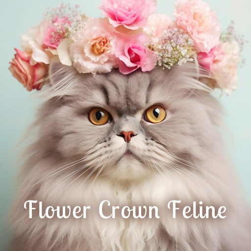 Flower Crown Feline Theme