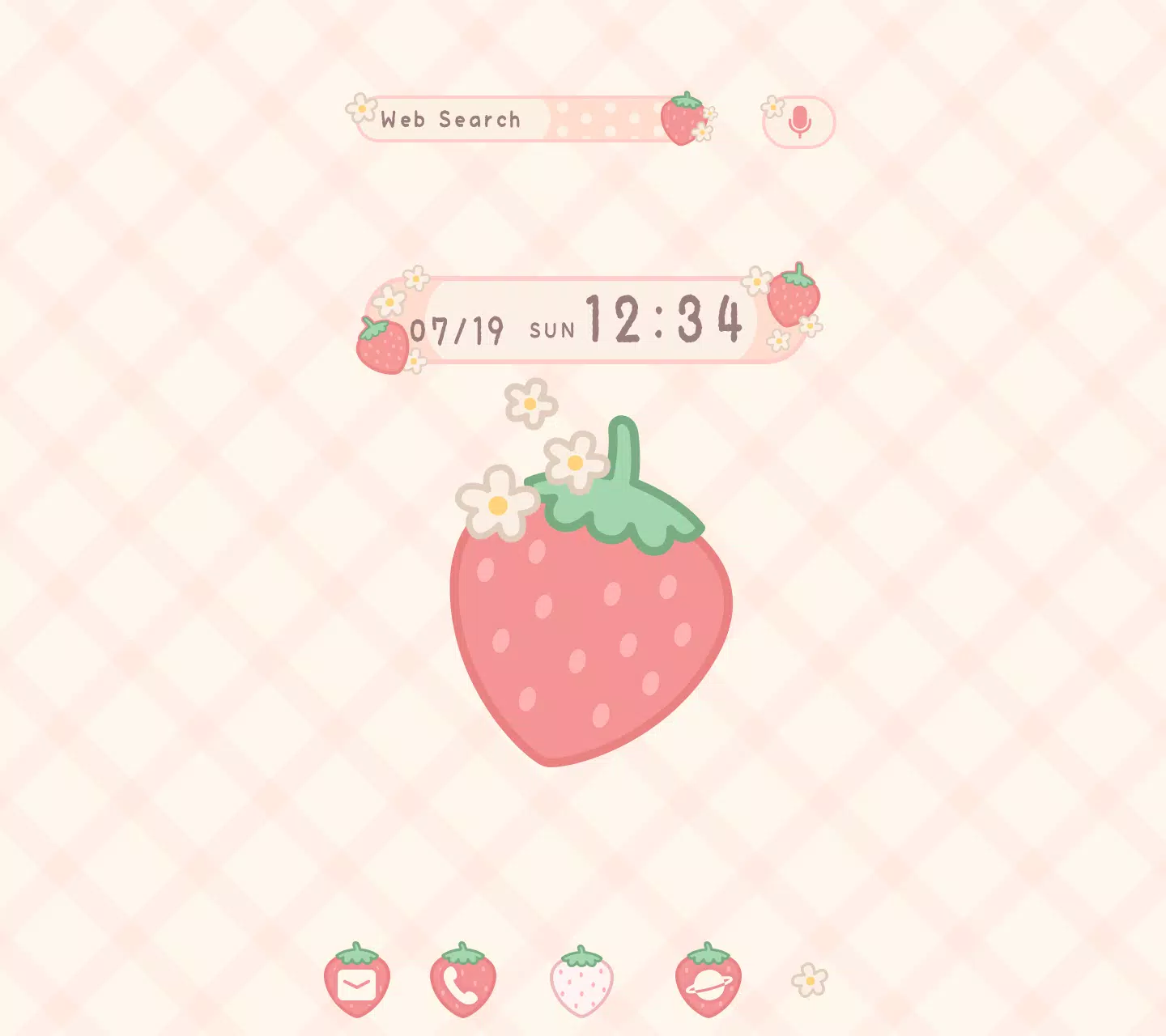 Zrzuty ekranu Pastel Gingham & Strawberries