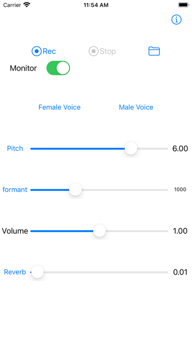 Male / Female voice effector Screenshots