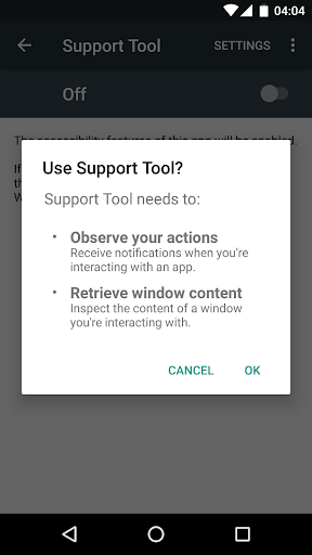 Support Tool Screenshots