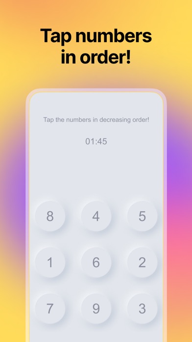 Tap Numbers Speed Test Screenshots