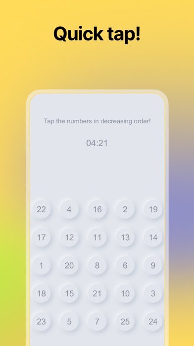 Tap Numbers Speed Test Screenshots