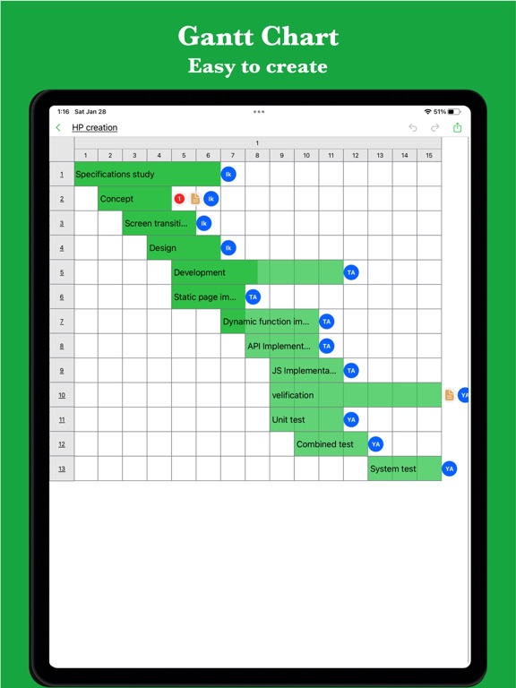iGanttChart: Gantt Chart App iPad 应用截图