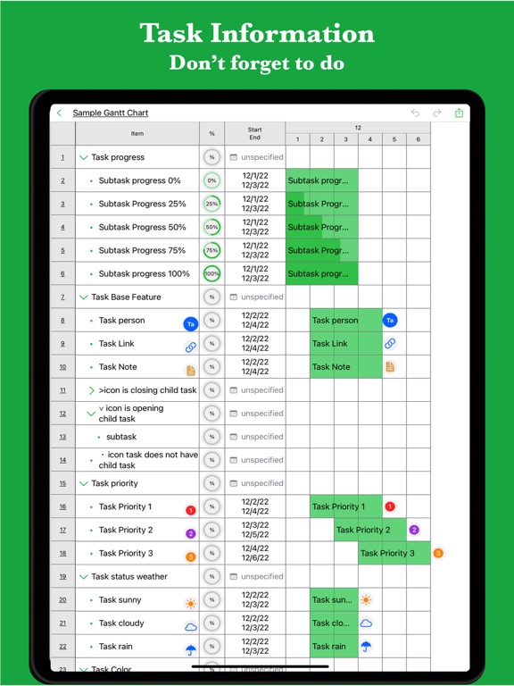 iGanttChart: Gantt Chart App iPad 应用截图