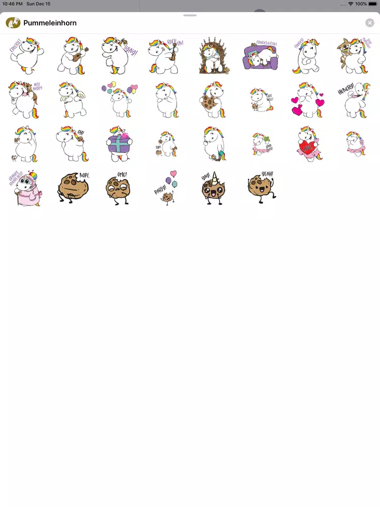 Pummeleinhorn Unicorn Stickers iPad Screenshots