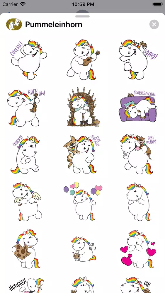 Pummeleinhorn Unicorn Stickers Screenshots