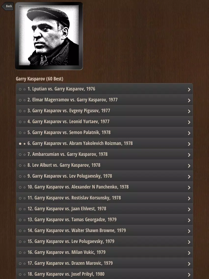 Garry Kasparov's Greatest Chess Games iPad Screenshots