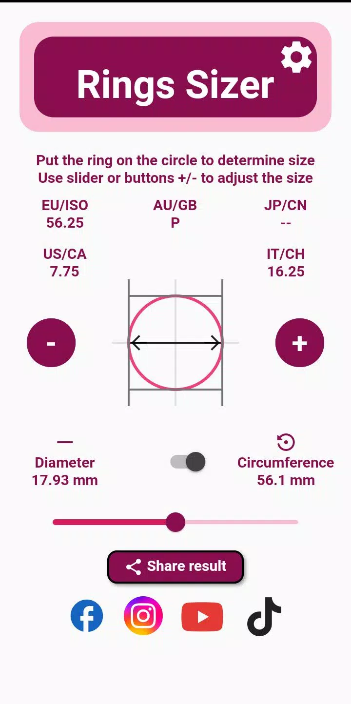 Rings Sizer Screenshots