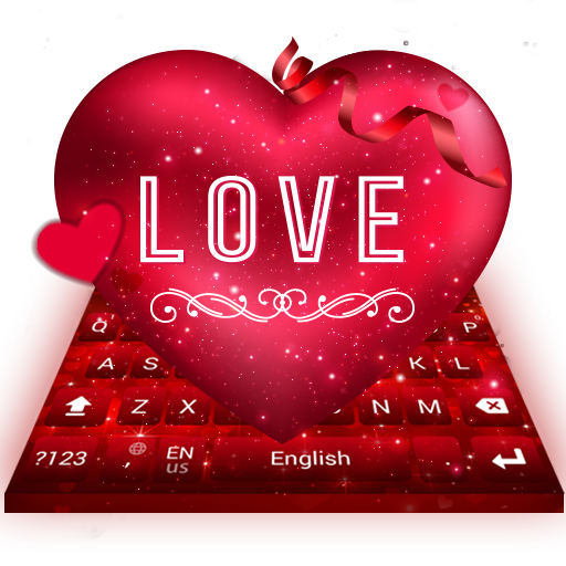 Red Love Hearts Rose Keyboard Theme