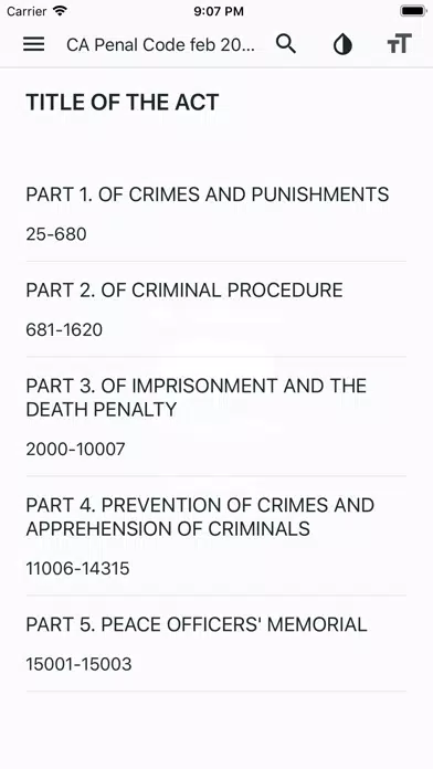 California Penal Code 2020 Screenshots