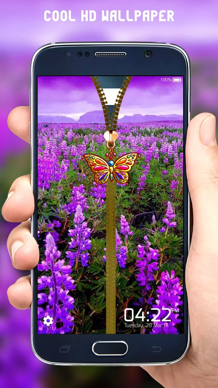 Flowers Zipper Lock Screen Screenshots