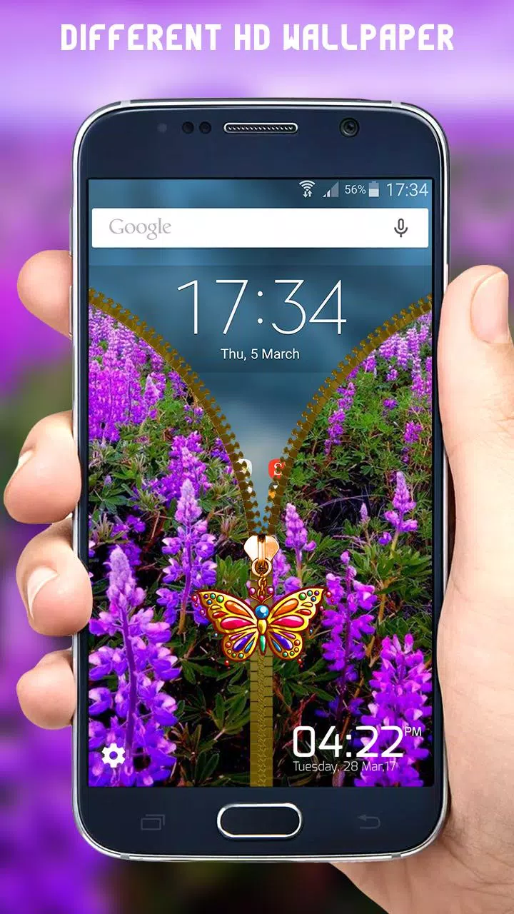 Flowers Zipper Lock Screen Screenshots
