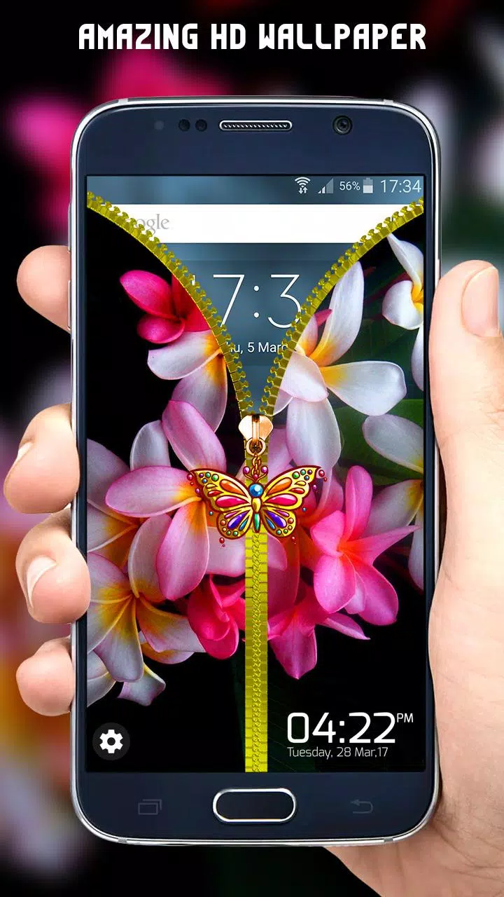 Flowers Zipper Lock Screen Screenshots