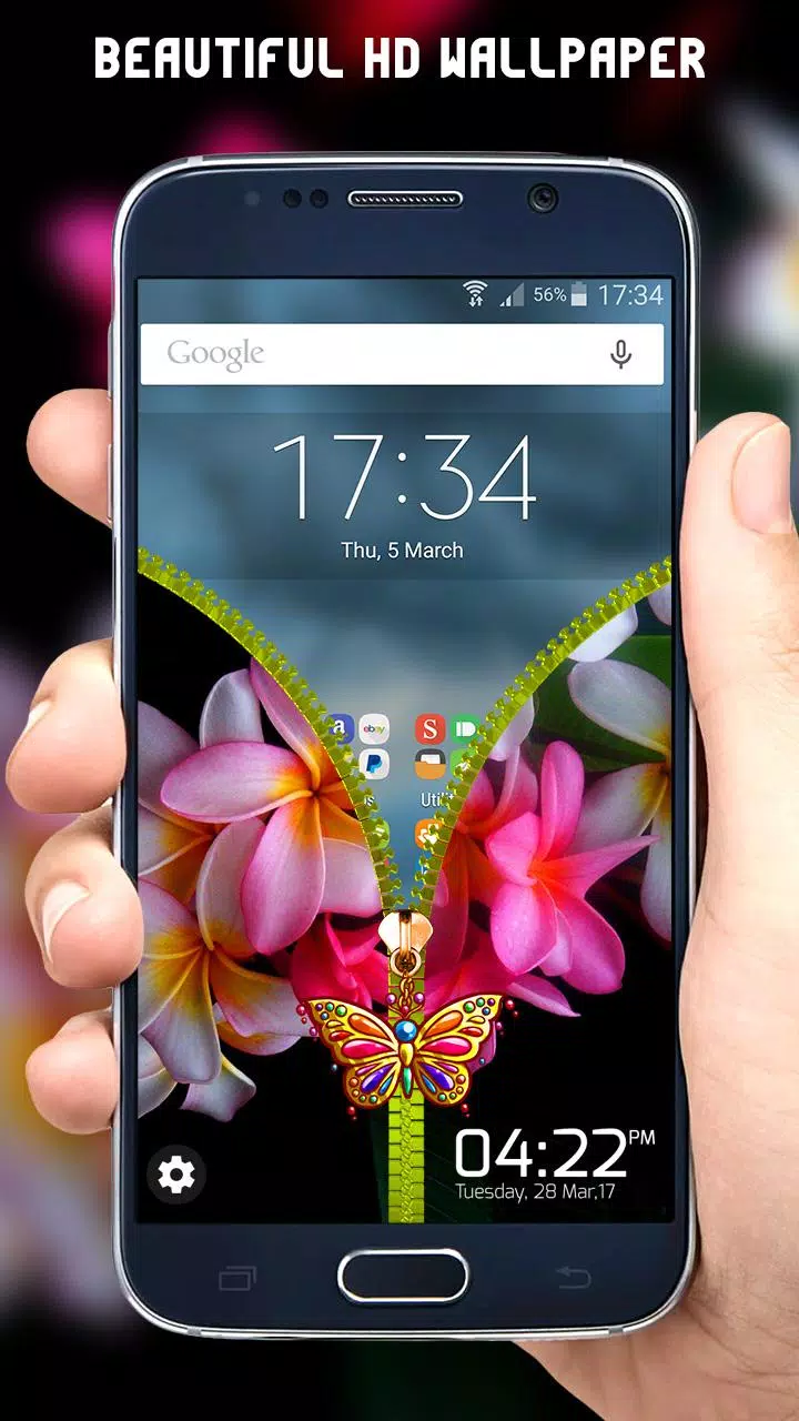 Flowers Zipper Lock Screen Screenshots