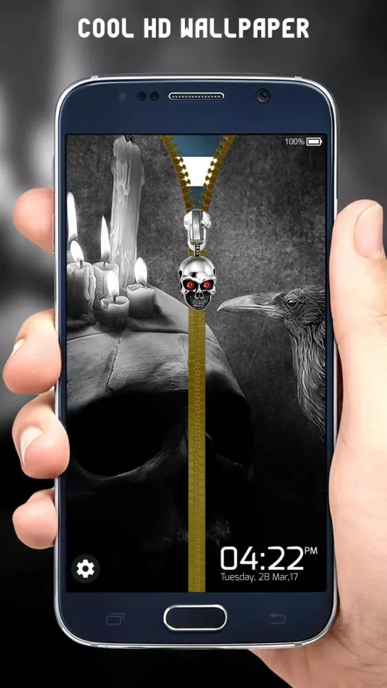 Skull Zipper Lock Screen Screenshots