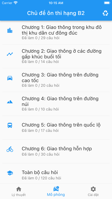 Mô phỏng 120 tình huống GPLX Screenshots