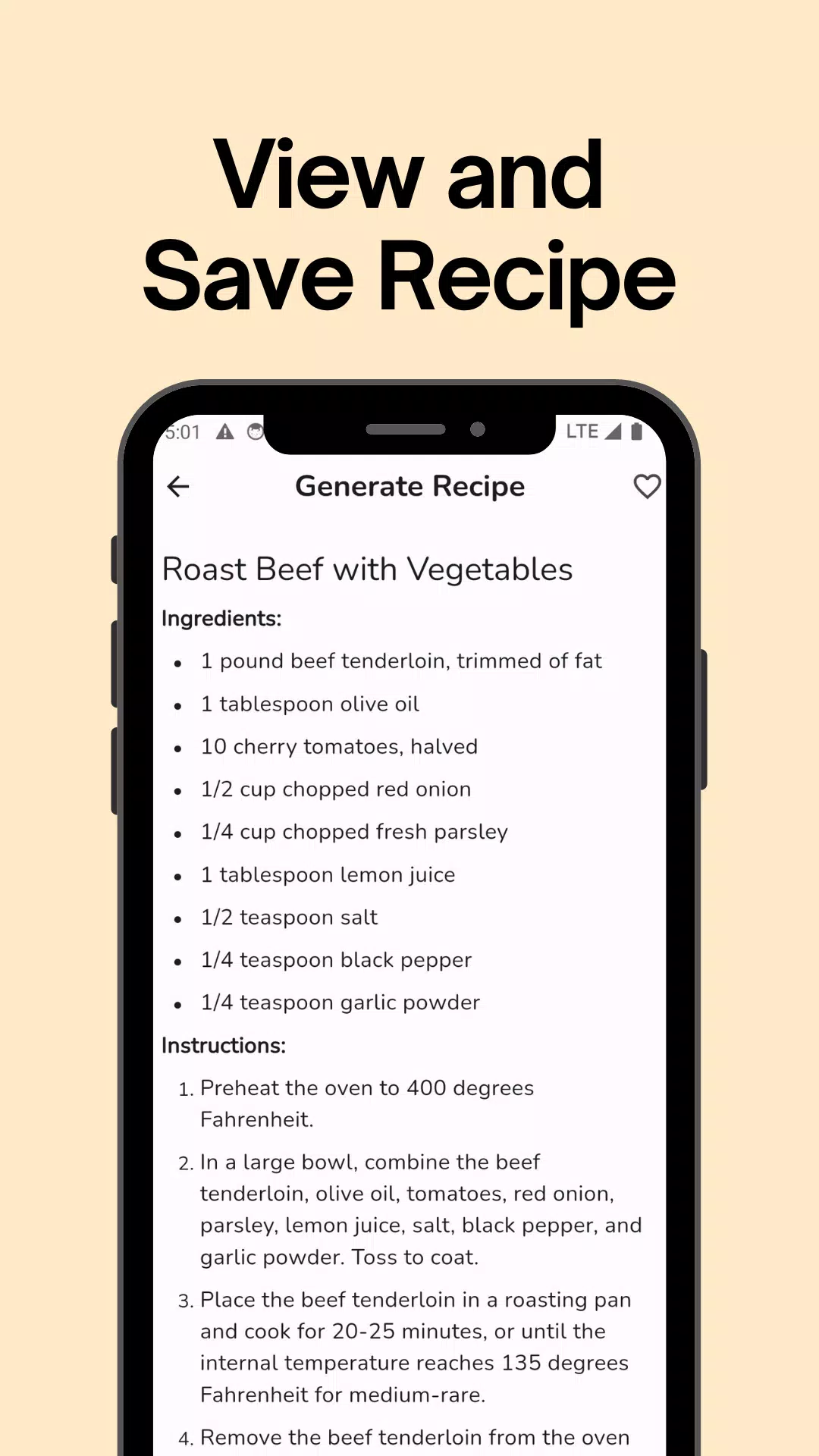 Captures d'écran de AI Food Recipe