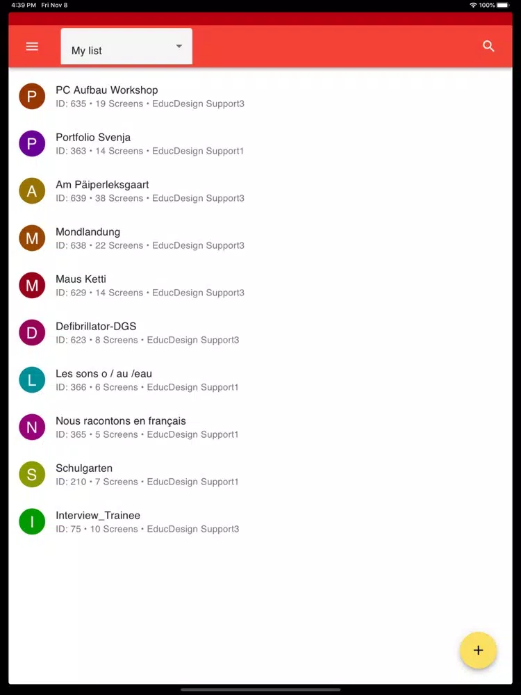 OLEFA Storyboard iPad Screenshots