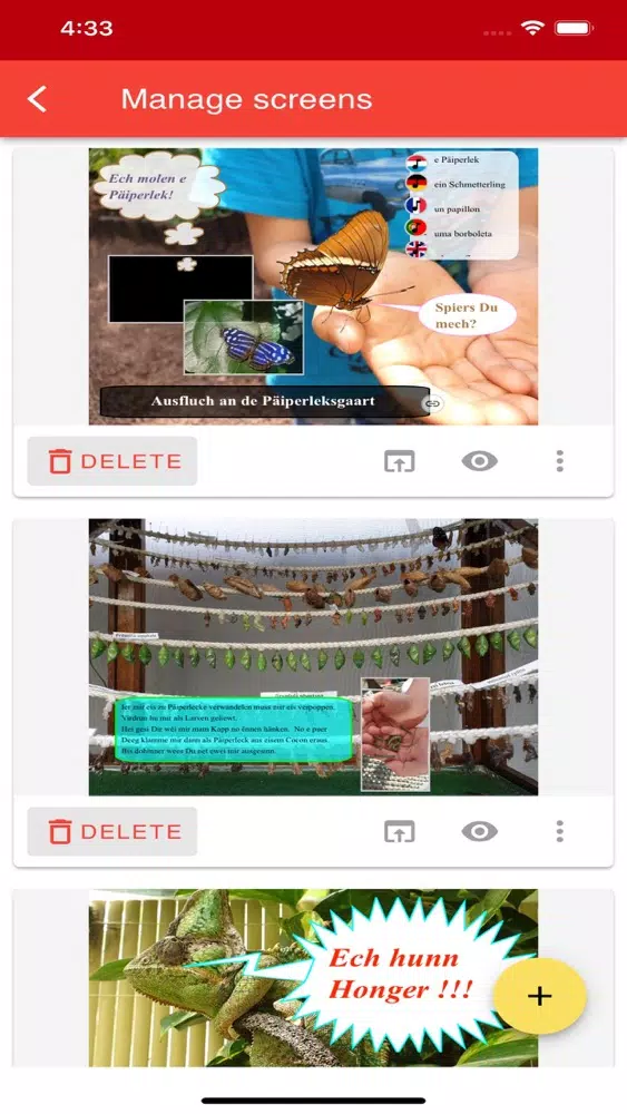 OLEFA Storyboard Screenshots