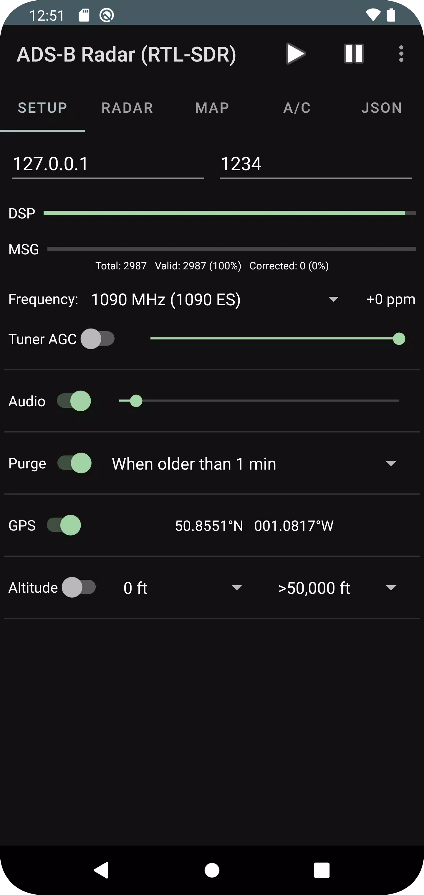 ADS-B Radar (RTL-SDR) Screenshots