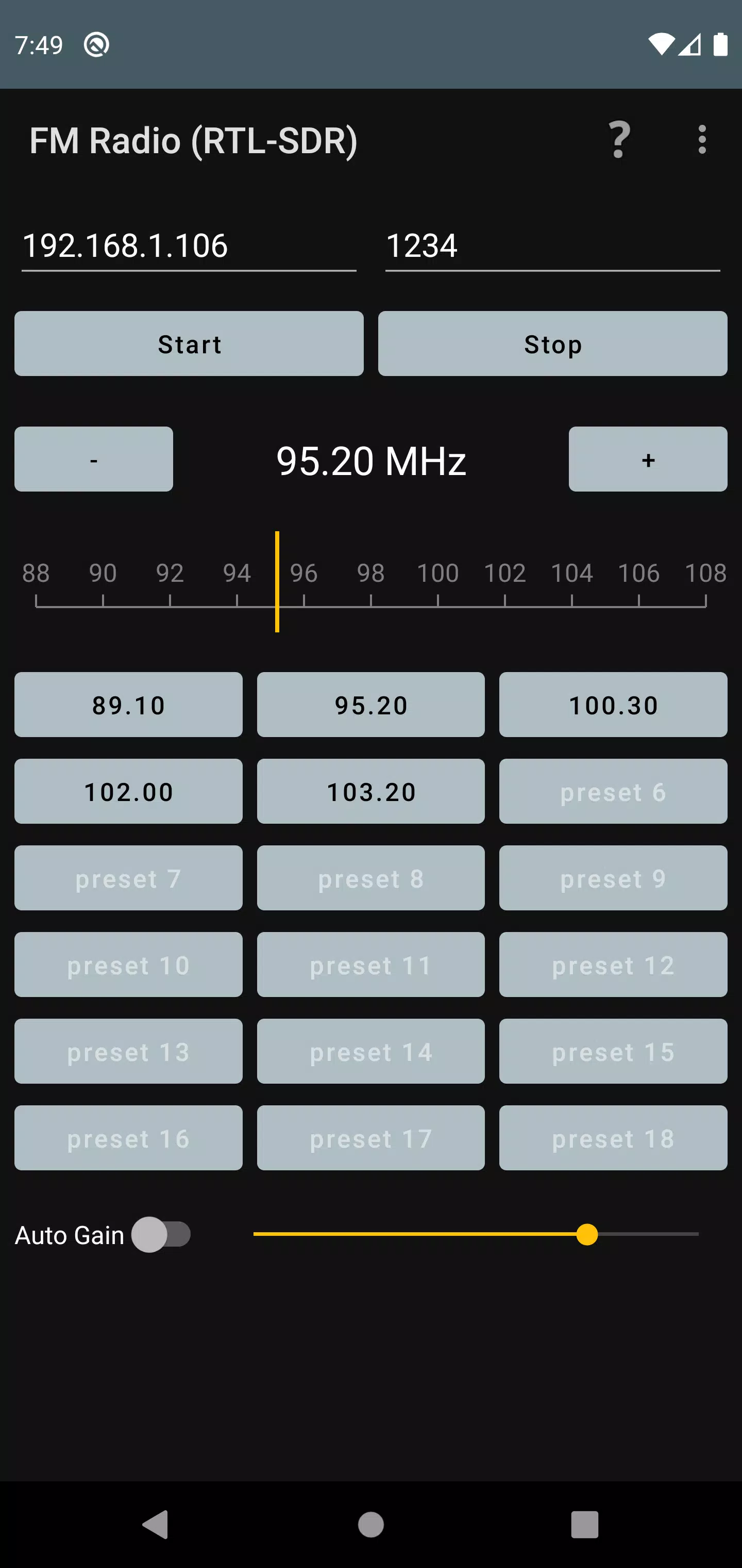 FM Radio (RTL-SDR) Screenshots