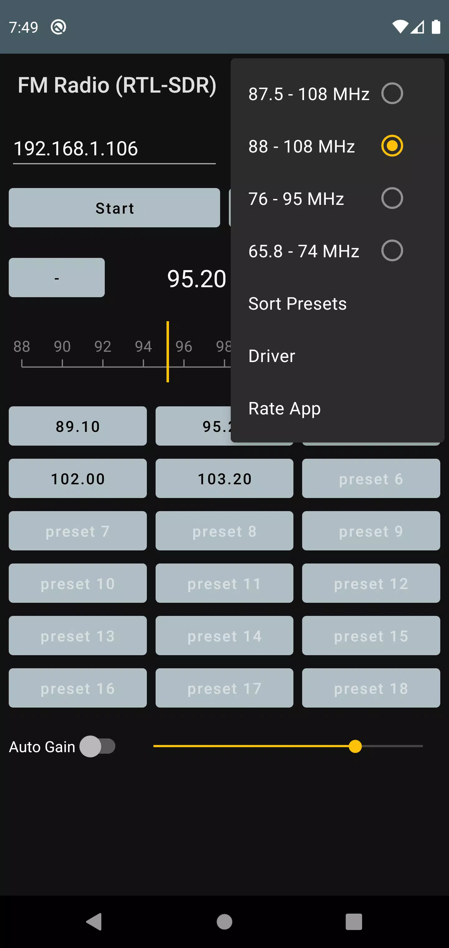 FM Radio (RTL-SDR) Screenshots