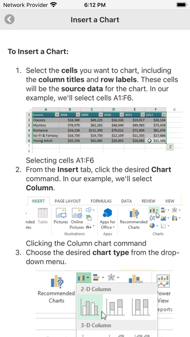 Tutorial for MS Excel Screenshots