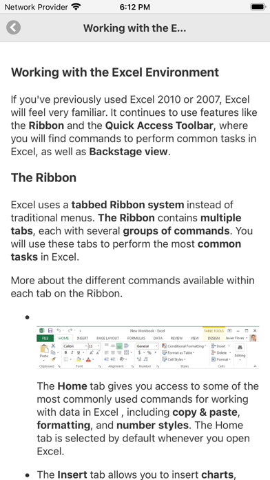 Tutorial for MS Excel Screenshots