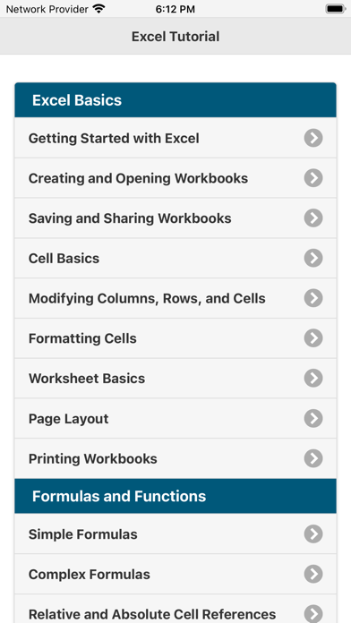 Tutorial for MS Excel Screenshots