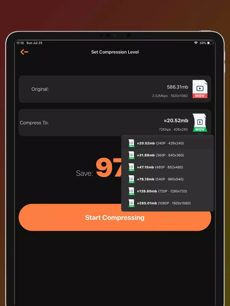 Captures d'écran de Compress Video Compressor iPad
