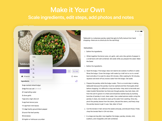 Plum: Unlimited Recipe Manager iPad Screenshots