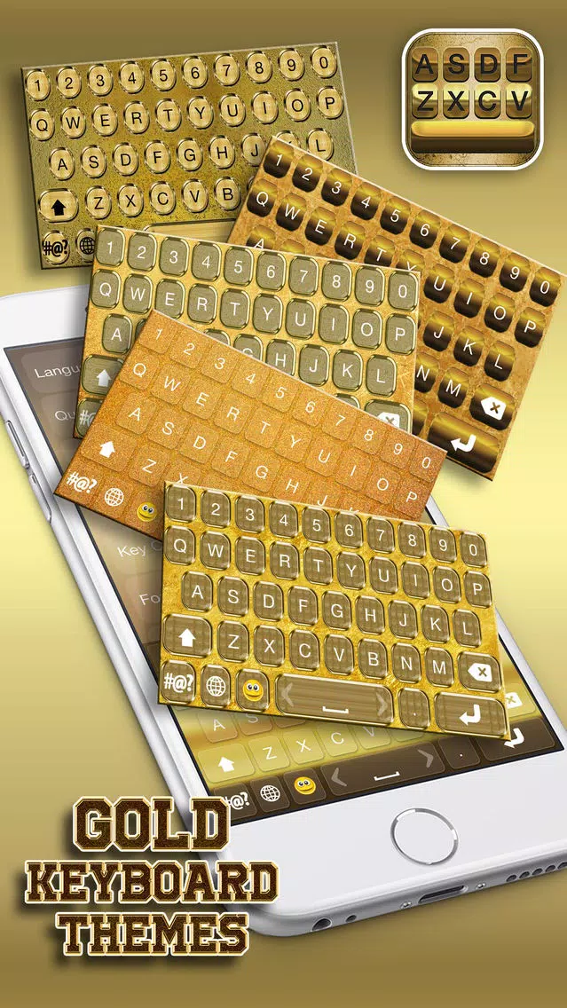 ภาพหน้าจอของ Gold Keyboard Themes – Color Text Fonts and Message Backgrounds with Glow.ing EmojiS