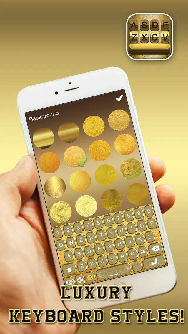 ภาพหน้าจอของ Gold Keyboard Themes – Color Text Fonts and Message Backgrounds with Glow.ing EmojiS