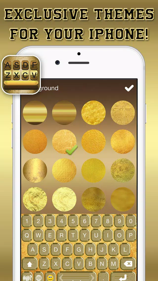 ภาพหน้าจอของ Gold Keyboard Themes – Color Text Fonts and Message Backgrounds with Glow.ing EmojiS