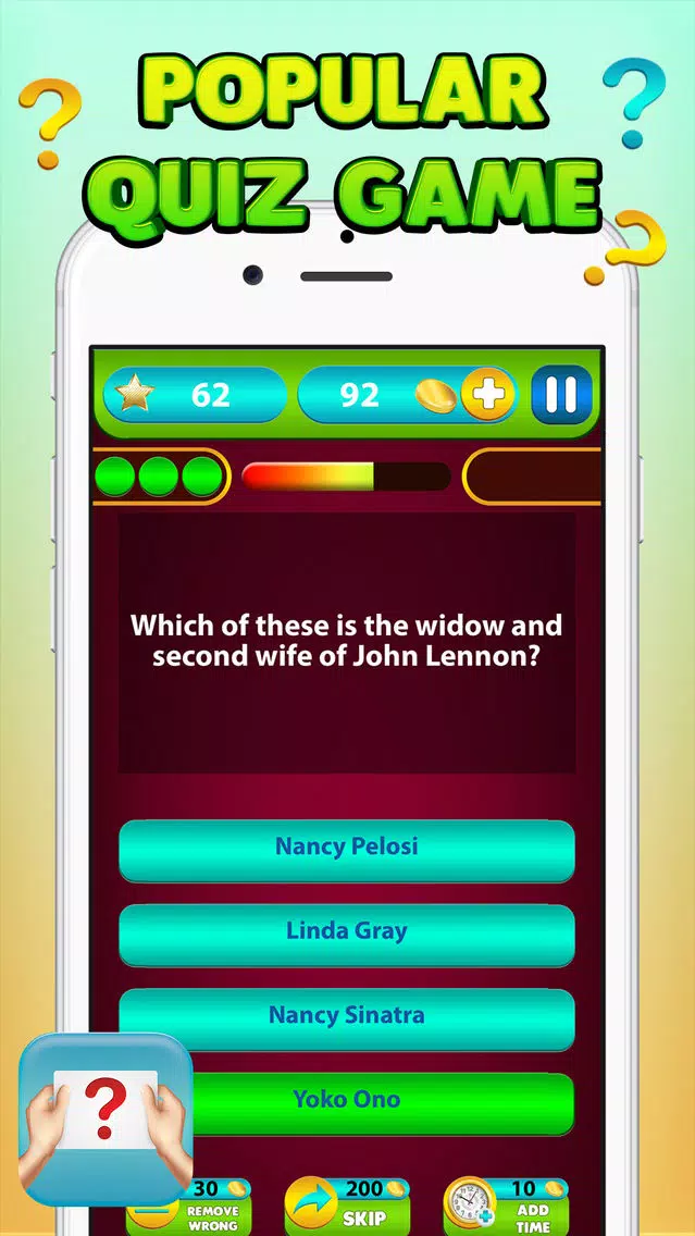 Ảnh chụp màn hình của Popular Quiz Game