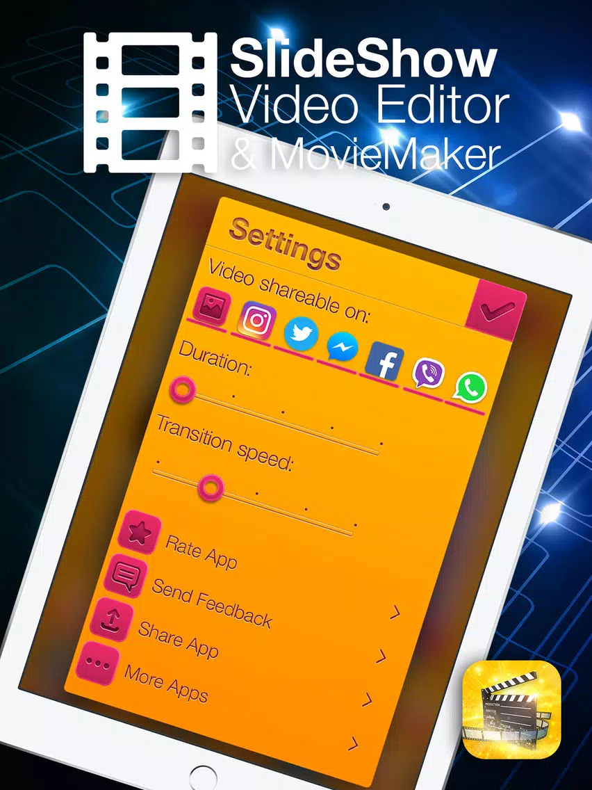 SlideShow Video Editor & Movie Maker iPad Screenshots