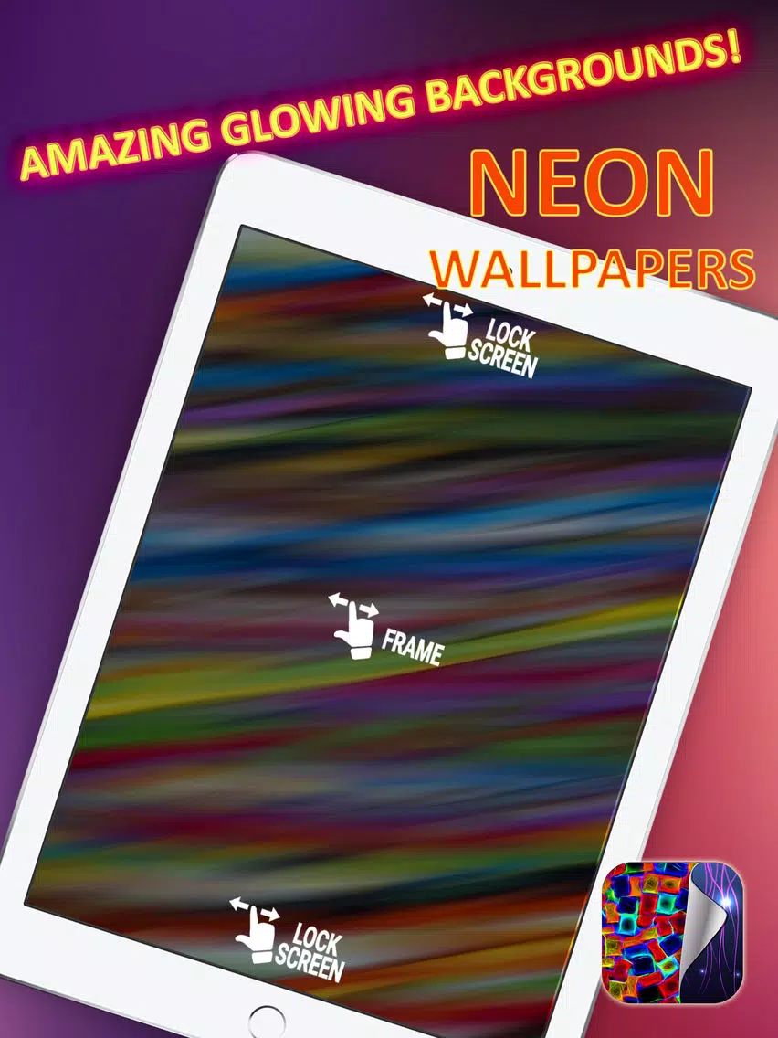 Neon Wallpapers Free – Glowing HD Backgrounds with Fluorescent Light Themes iPad Screenshots