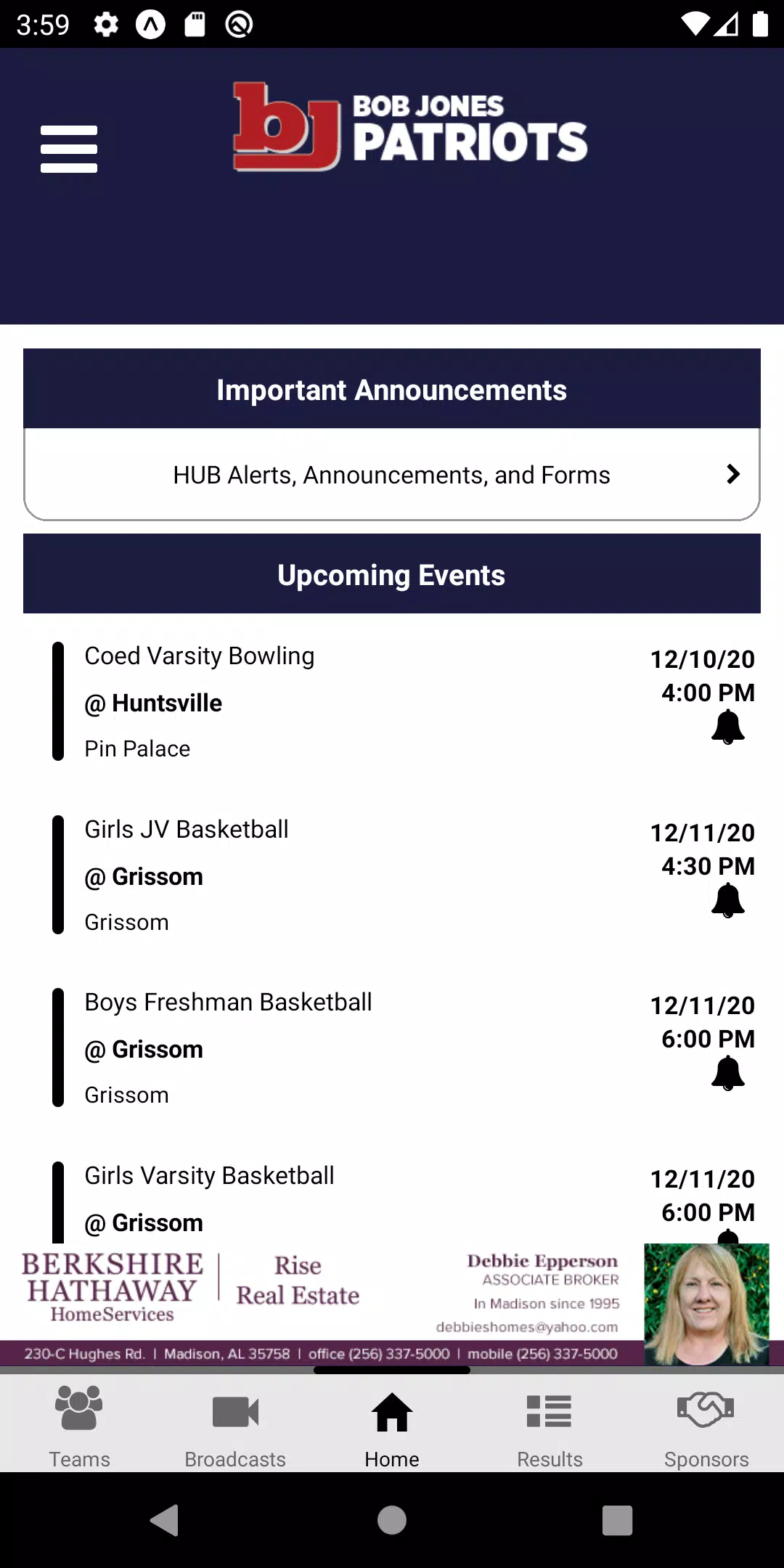 Bob Jones Patriots Athletics Screenshots