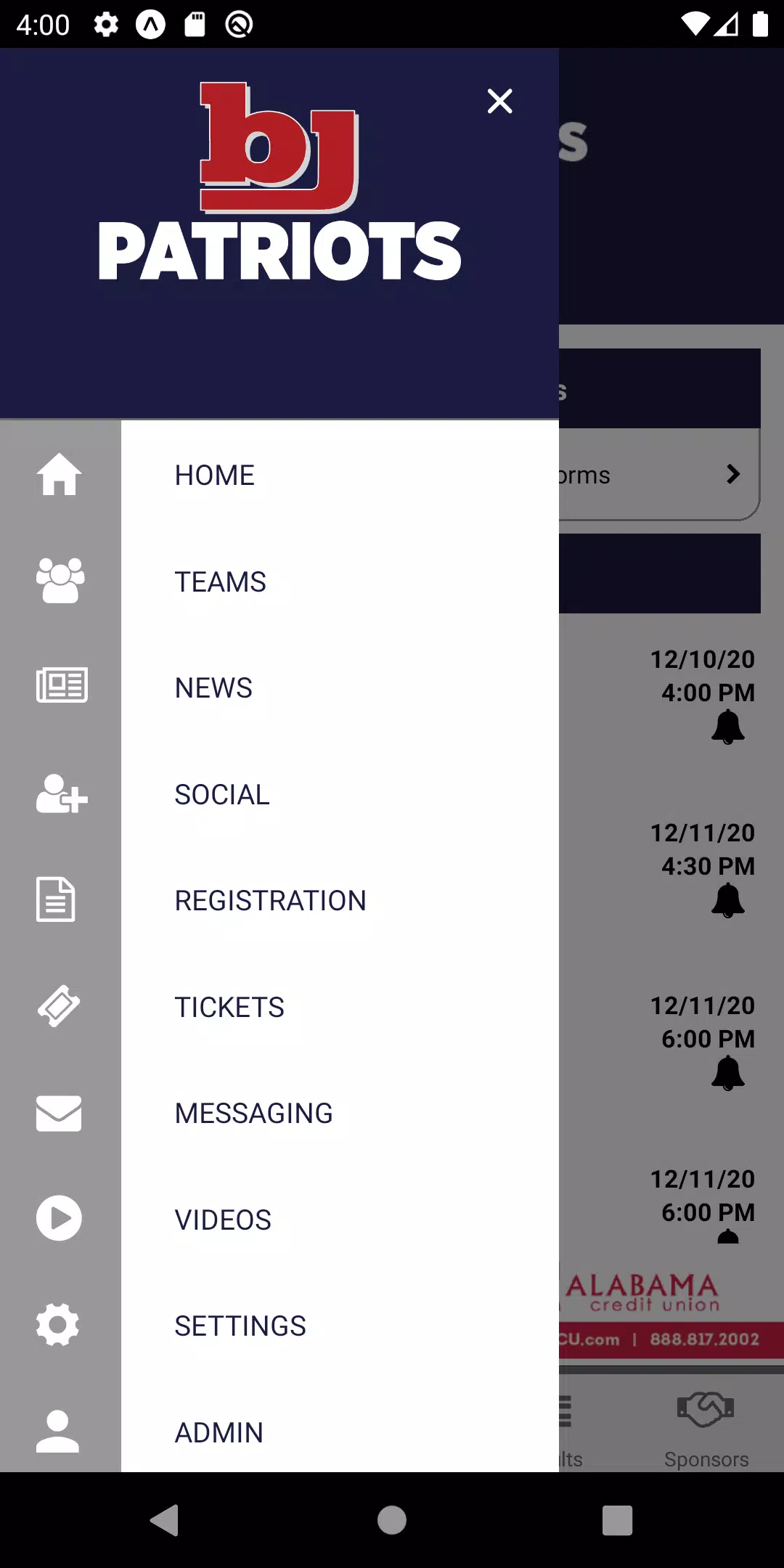 Bob Jones Patriots Athletics Screenshots