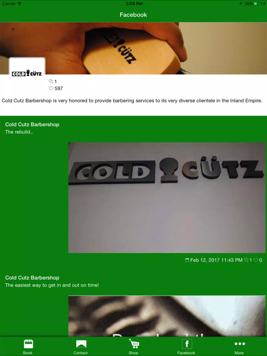 Cold Cutz Barbershop iPad Screenshots