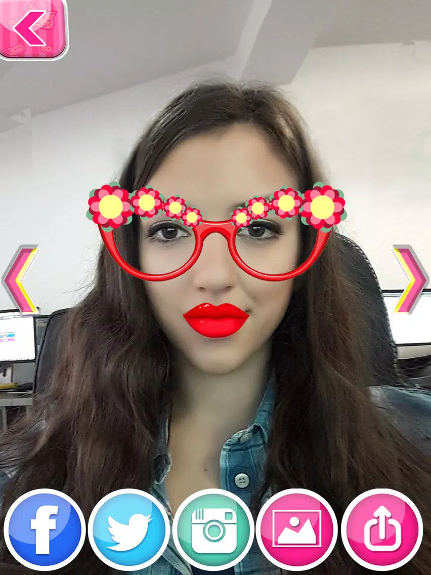 Cute Stickers Camera for Girls: Selfie Picture Decorator & Funny Face Photo Montage iPad Screenshots