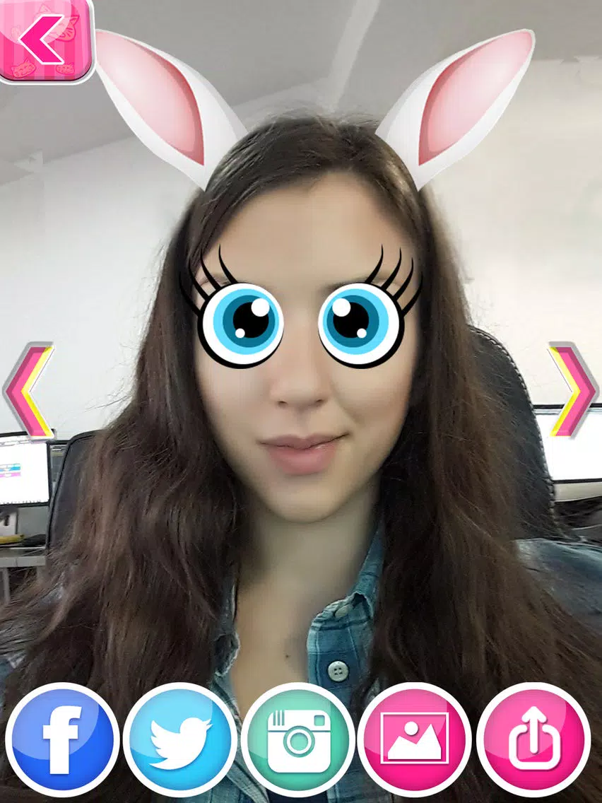 Cute Stickers Camera for Girls: Selfie Picture Decorator & Funny Face Photo Montage iPad Screenshots