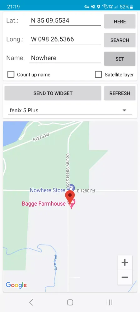 Waypoint to Connect IQ Screenshots