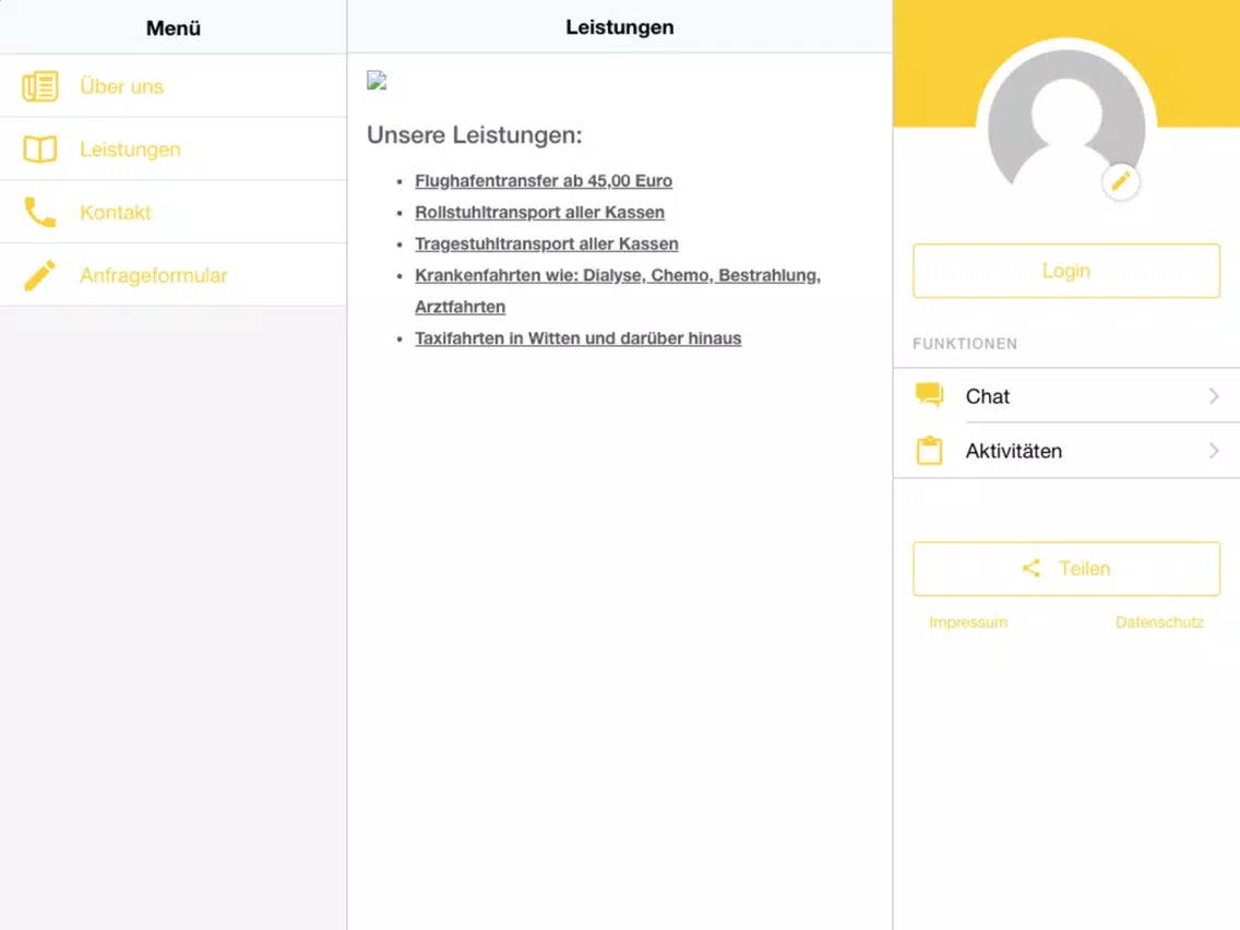 WITTEN Taxi EXPRESS iPad Screenshots
