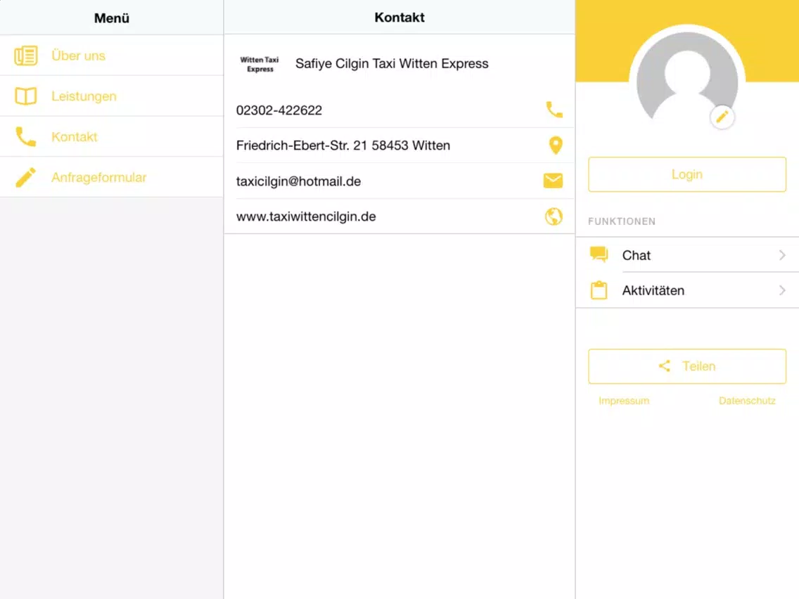 WITTEN Taxi EXPRESS iPad Screenshots