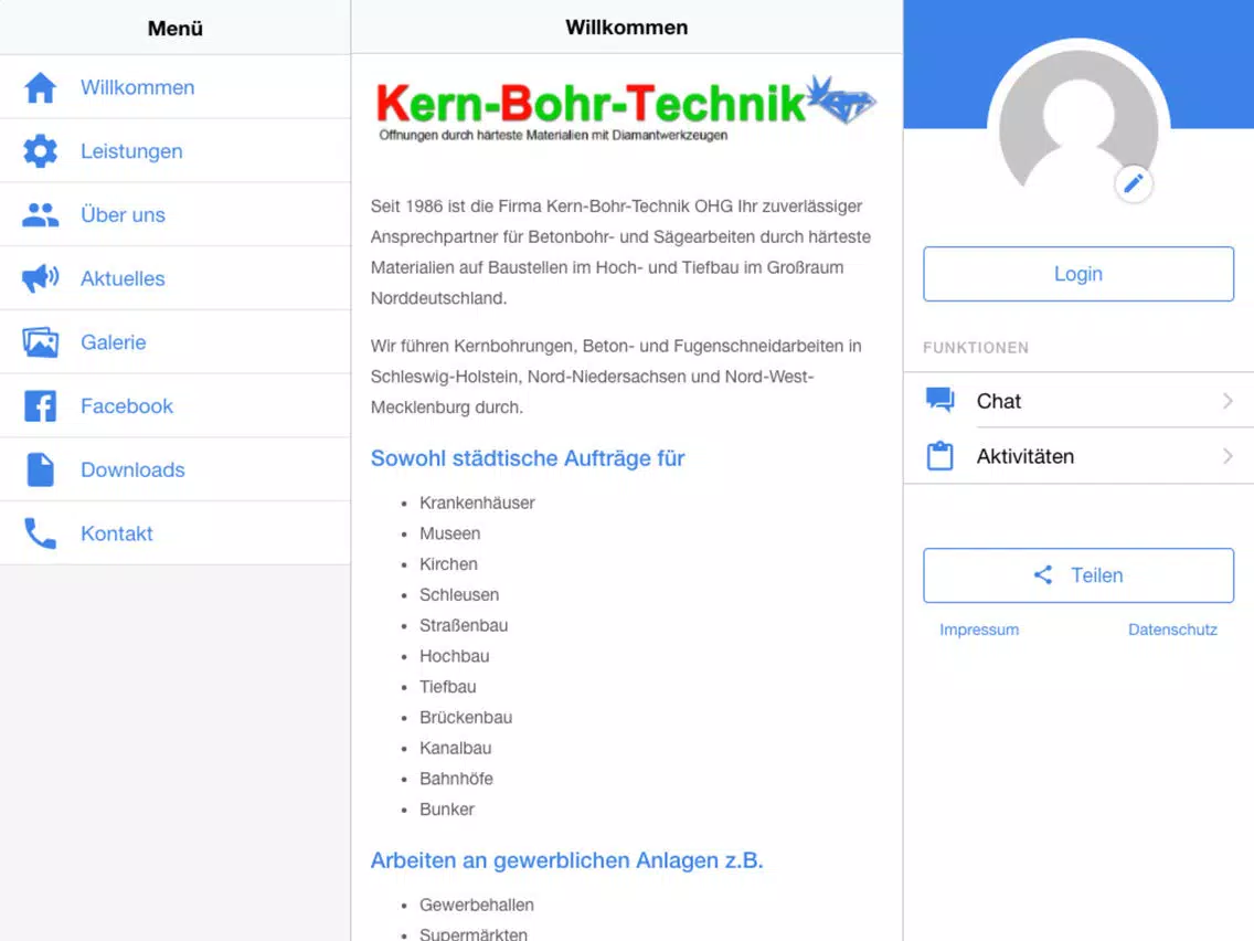 Kern-Bohr-Technik Lübeck iPad Screenshots