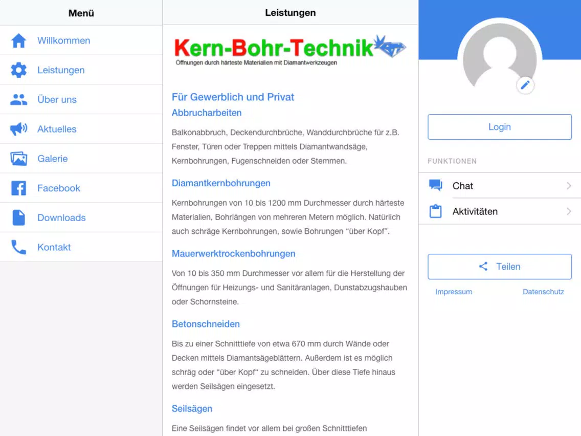 Kern-Bohr-Technik Lübeck iPad Screenshots