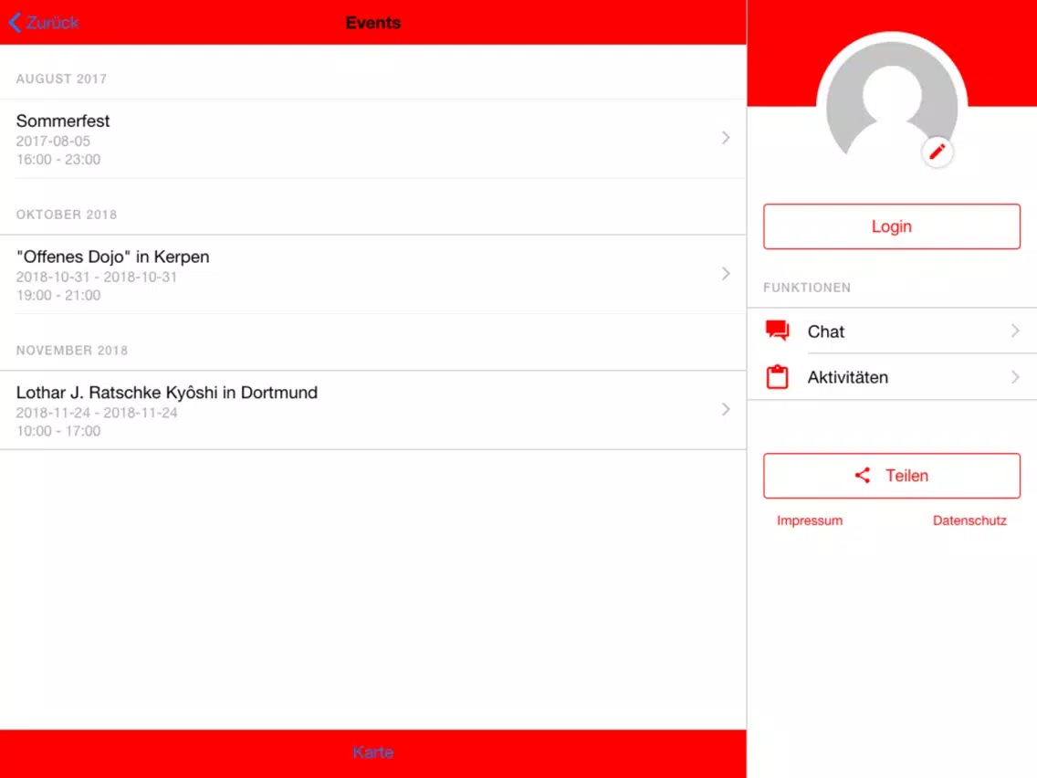 Ảnh chụp màn hình của Karate-Dojo Heiwa Kerpen e.V. iPad